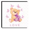 Quadro Infantil Ursinho Love Canvas 30x30cm-INF141 - 1