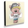Quadro Infantil Ursinho Thanks Canvas 30x30cm-INF50 - 2