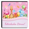 Quadro Infantil Ursinho e Girafinha Canvas 30x30cm-INF110 - 1
