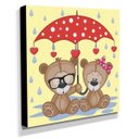Ver imagem 2 de Quadro Infantil Ursinhos Canvas 30x30cm-INF326
