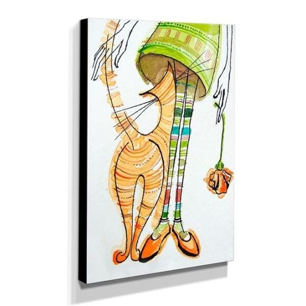 Quadro Infantil Vintage Gato Canvas 40x30cm-INF503 - 2