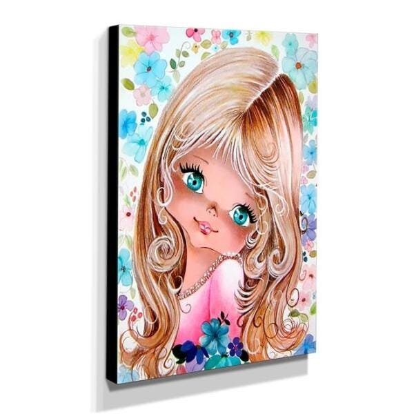 Quadro Infantil Vintage Menina Bonita Canvas 40x30cm-INF514 - 2