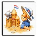 Ver imagem 1 de Quadro Infantil Vintage Menina Canvas 30x30cm-INF431