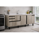 Ver imagem 1 de Gabinete Cozinha Mdf 1,74m Elegance com 8 Pés Pré-montado:barrique