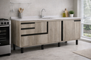 Ver imagem 1 de Gabinete Cozinha Mdf 1,74m Elegance com 8 Pés Pré-montado:barrique