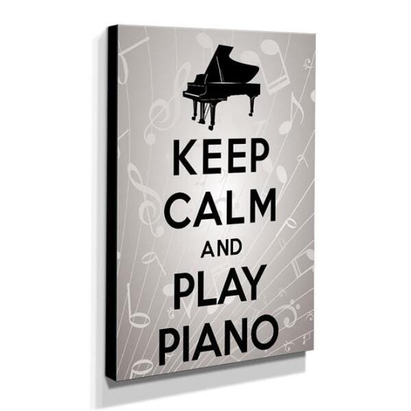Quadro Keep Calm And Play Piano Canvas 40x30cm-KCA51 - 2