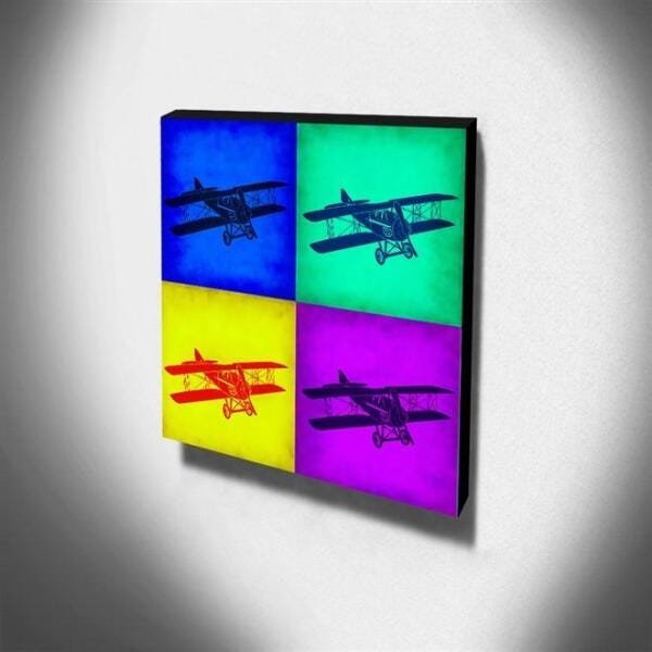 Quadro Pop Art Avião Canvas 30x30cm-QP25 - 3