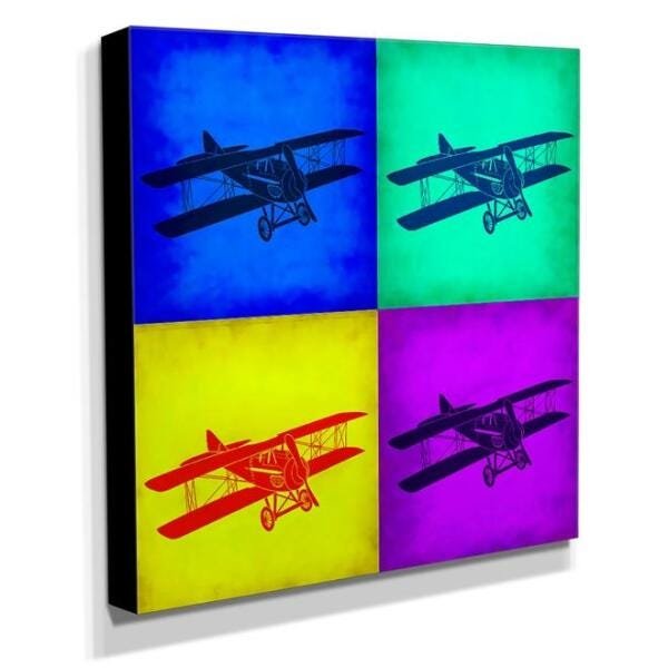 Quadro Pop Art Avião Canvas 30x30cm-QP25 - 2