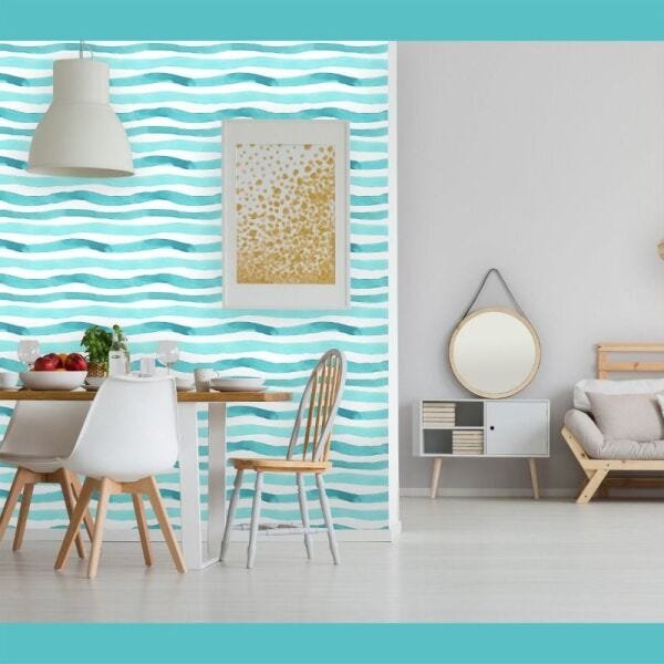 Papel de Parede ondas em aquarela - 3