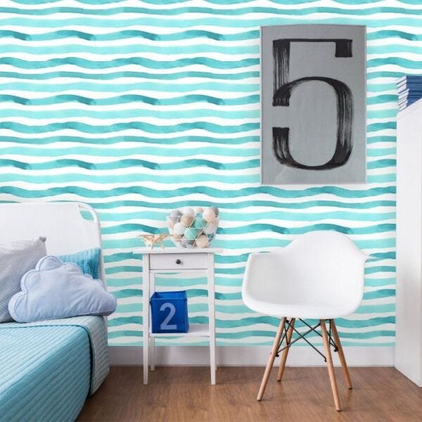 Papel de Parede ondas em aquarela - 1