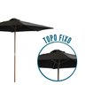 Ombrelone Central de Madeira 3,00 Metros Redondo Guarda Sol Piscina Praia Jardim Grande Importway Iw - 3
