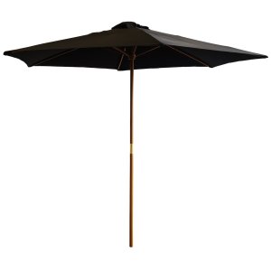 Ombrelone Central de Madeira 3,00 Metros Redondo Guarda Sol Piscina Praia Jardim Grande Importway Iw