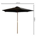 Ver imagem 2 de Ombrelone Central de Madeira 3,00 Metros Redondo Guarda Sol Piscina Praia Jardim Grande Importway Iw