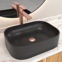 Ver imagem 4 de Cuba Pia de Banheiro Lavabo de Apoio Sobrepor - Preto