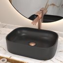 Ver imagem 1 de Cuba Pia de Banheiro Lavabo de Apoio Sobrepor - Preto