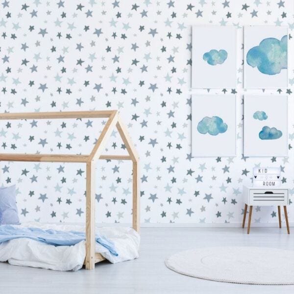 Papel de Parede estrelas tons de cinza - 2