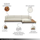 Ver imagem 3 de Sofá Sala de Estar Living Design Moderno 320cm Mesa Lateral Pés de Ferro Manacor Linho e Pu Bege/car