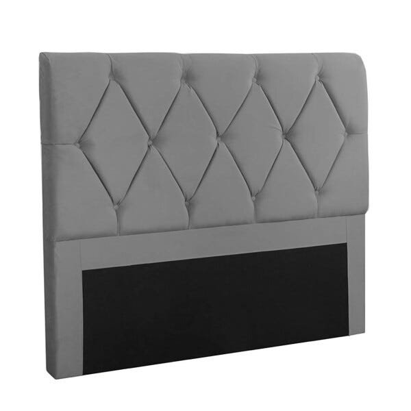 Cabeceira Sheila 140 Cm Casal Suede Veludo Cinza - 1