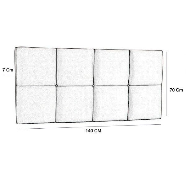 Cabeceira Painel Poliana 140 Cm Casal Suede Veludo Preto - 2