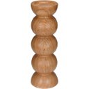 Ver imagem 1 de Castiçal Decorativo de Cerâmica Estilo Madeira 25x8x8cm Porta Vela Mesa Jantar