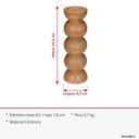 Ver imagem 3 de Castiçal Decorativo de Cerâmica Estilo Madeira 25x8x8cm Porta Vela Mesa Jantar