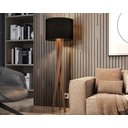 Ver imagem 1 de Luminaria Abajur de Chão Decor com Cupula e Pes de Madeira:preto
