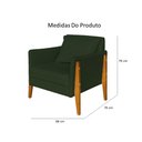 Ver imagem 3 de Poltrona Decorativa Sophia Suede Verde Pés Madeira Mz Decor