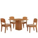 Ver imagem 2 de Mesa de Jantar Eloise 90cm Tampo Mdf Laminado com 4 Cadeiras Copper Moderna Mobília
