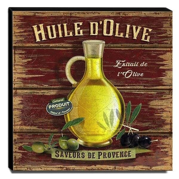 Quadro Cozinha Vintage Azeite De Oliva Canvas 30x30cm-COZ56 - 1