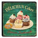 Ver imagem 1 de Quadro Cozinha Vintage Bolo Canvas 30x30cm-COZ86