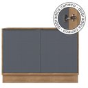Ver imagem 4 de Balcão Cozinha Modular 100% MDF Édez Uno, 2 Portas 120 cm, Grafite e Louro Freijó