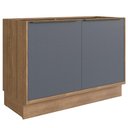Ver imagem 2 de Balcão Cozinha Modular 100% MDF Édez Uno, 2 Portas 120 cm, Grafite e Louro Freijó
