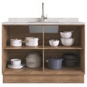 Ver imagem 6 de Balcão Cozinha Modular 100% MDF Édez Uno, 2 Portas 120 cm, Grafite e Louro Freijó