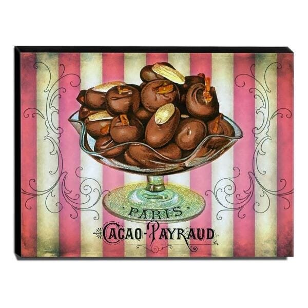 Quadro Cozinha Vintage Cacau Paris Canvas 30x40cm-COZ188 - 1