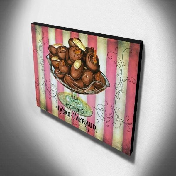 Quadro Cozinha Vintage Cacau Paris Canvas 30x40cm-COZ188 - 3