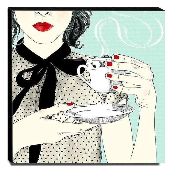 Quadro Cozinha Vintage Café Canvas 30x30cm-COZ200 - 1