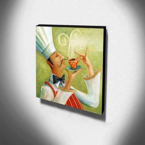 Quadro Cozinha Vintage Café Canvas 30x30cm-COZ196 - 3