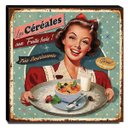Ver imagem 1 de Quadro Cozinha Vintage Cereais Canvas 30x30cm-COZ81