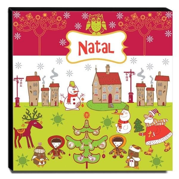 Quadro Infantil Natal Canvas 30x30cm-INF93 - 1