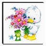 Quadro Infantil Patinho e Sapinho Canvas 30x30cm-INF504 - 1