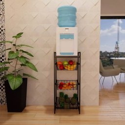 Fruteira de Chão para Cozinha Estilo Industrial com 3 Cestos - 4