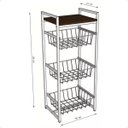 Ver imagem 2 de Fruteira de Chão para Cozinha Estilo Industrial com 3 Cestos