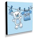 Ver imagem 2 de Quadro Infantil Ursinho Boy Canvas 30x30cm-INF200