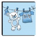 Ver imagem 1 de Quadro Infantil Ursinho Boy Canvas 30x30cm-INF200