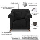 Ver imagem 4 de Kit Poltrona E Sofá 2 Lugares 1,60m Suede Pés Castanho Preto