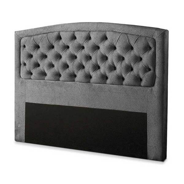 Cabeceira Geovana 193 Cm King Suede Veludo Cinza - 1