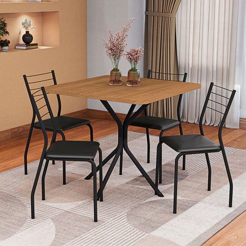 Mesa de Jantar 4 Lugares Amaryllis Canela/preto - Kappesberg