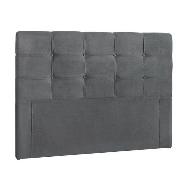 Cabeceira Ana Luisa 195 Cm King Suede Veludo Cinza - 1