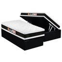 Ver imagem 1 de Cama Box Baú Solteiro: Colchão Espuma D45 Castor Black e White Air Double Face + Base Crc Suede