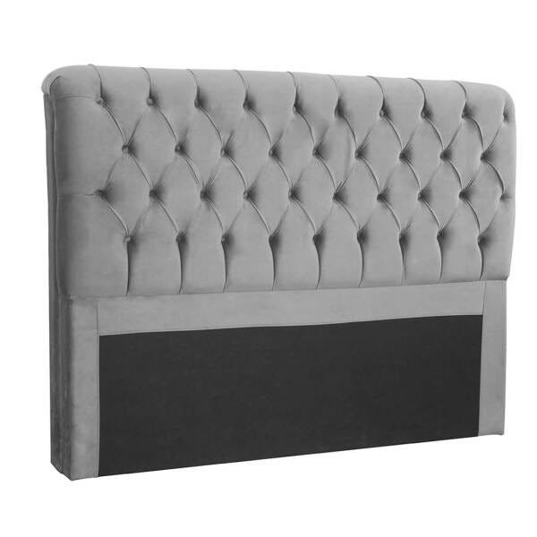 Cabeceira Maria 195 Cm King Suede Veludo Cinza - 1